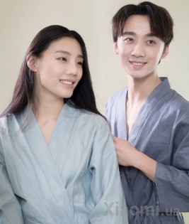 Халат Xiaomi ZaxArt Linen Couple Nightgown Grey 180/100A